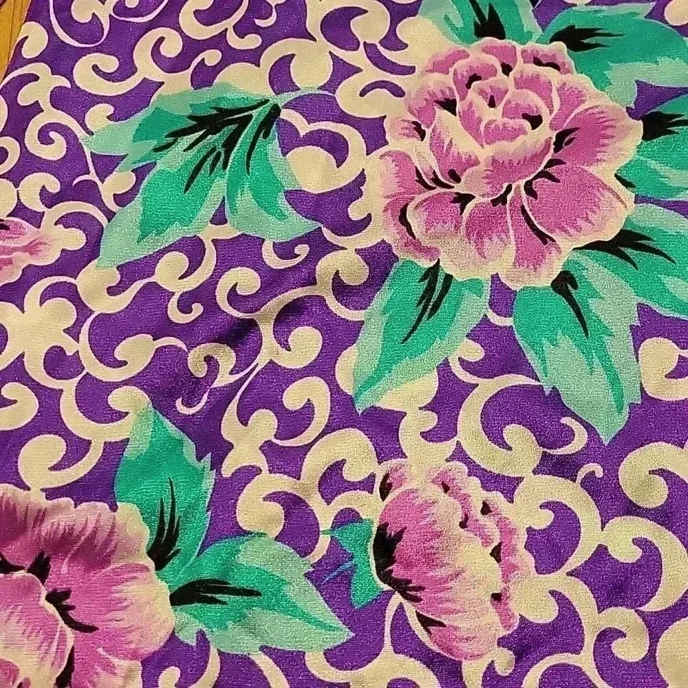 Vintage Vanity Fair Floral Robe Kimono Tunic Cover-Up Side Pockets Sz L - Picture 4 of 12